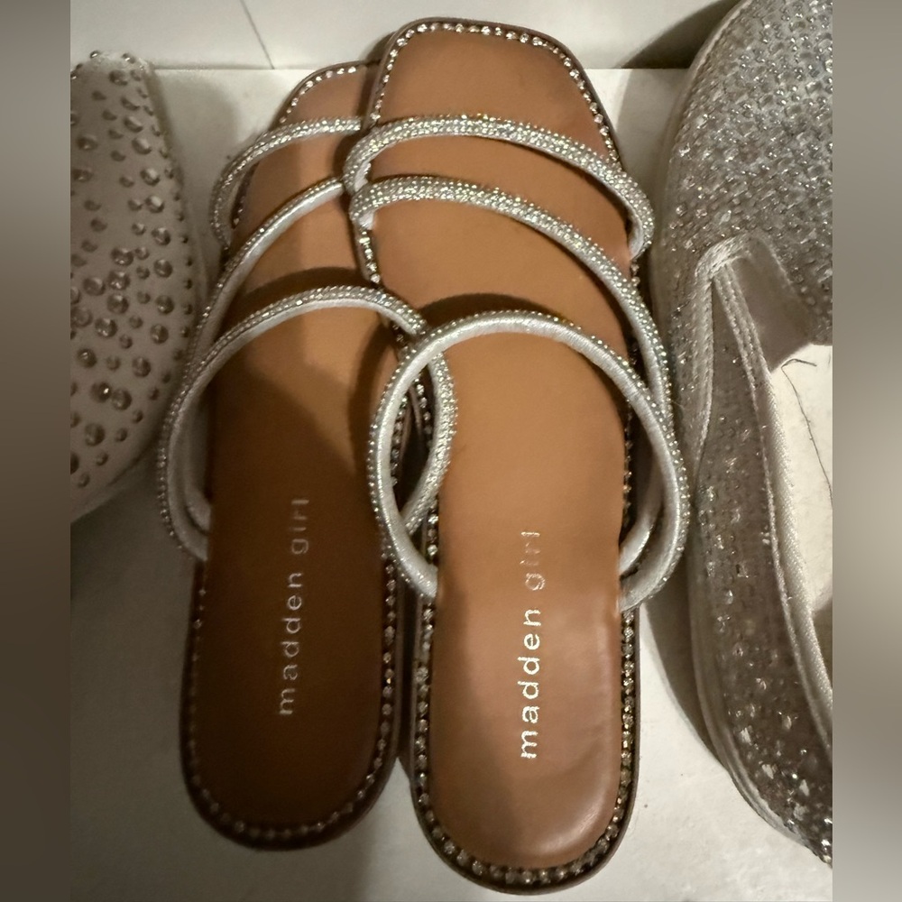 Madden Girl Silver Strappy Sandals